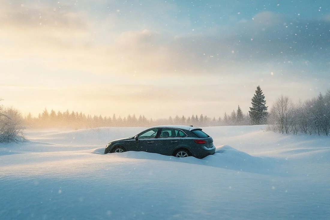 O masina impotmolita in zapada