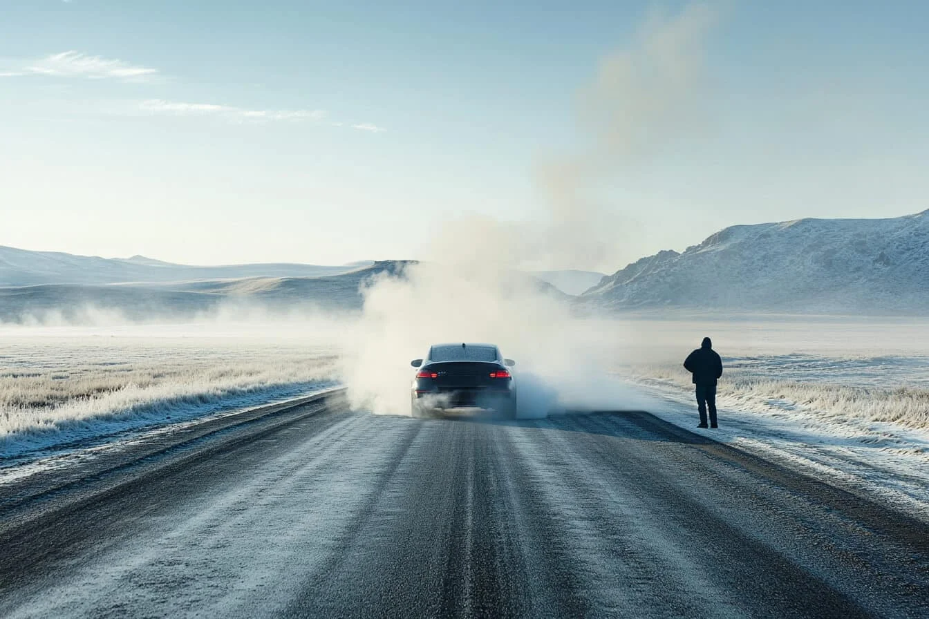 O masina care a ramas in drum