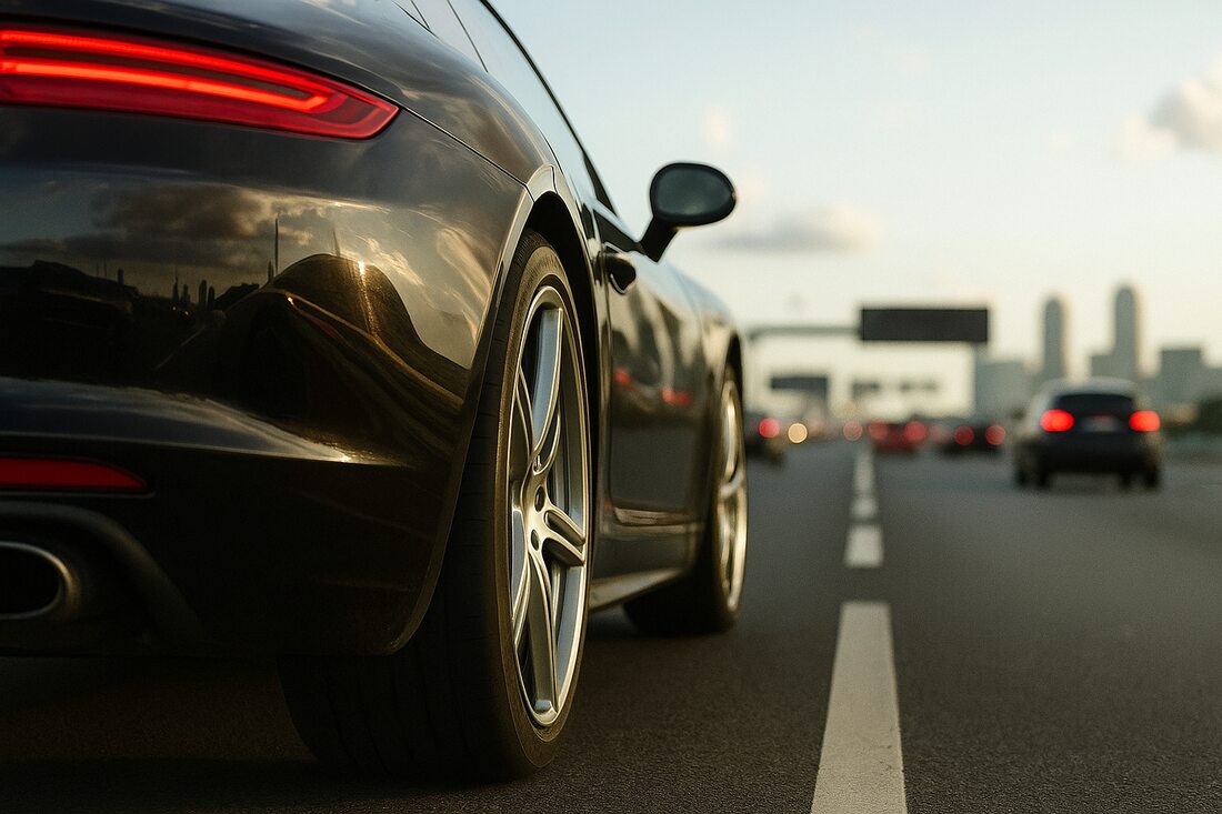 Masina pe autostrada