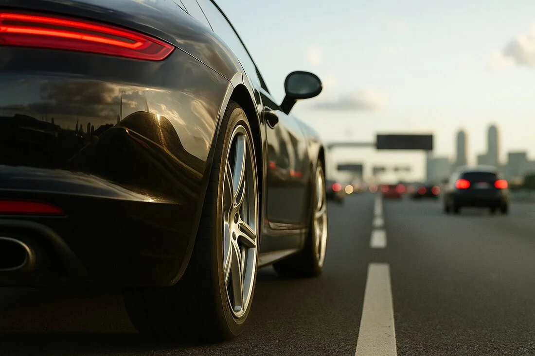 Masina pe autostrada