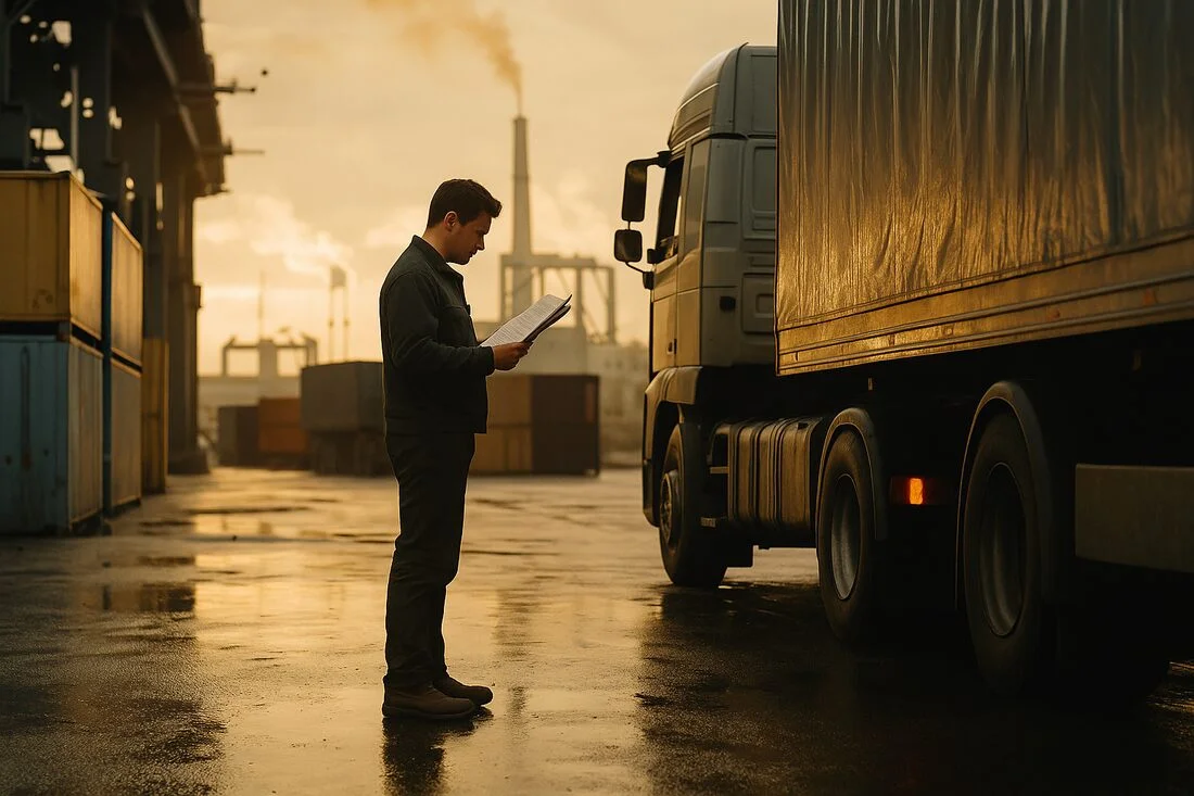 Un angajat verificand documente