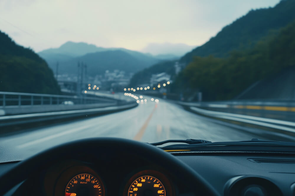 O masina conducand economic pe autostrada