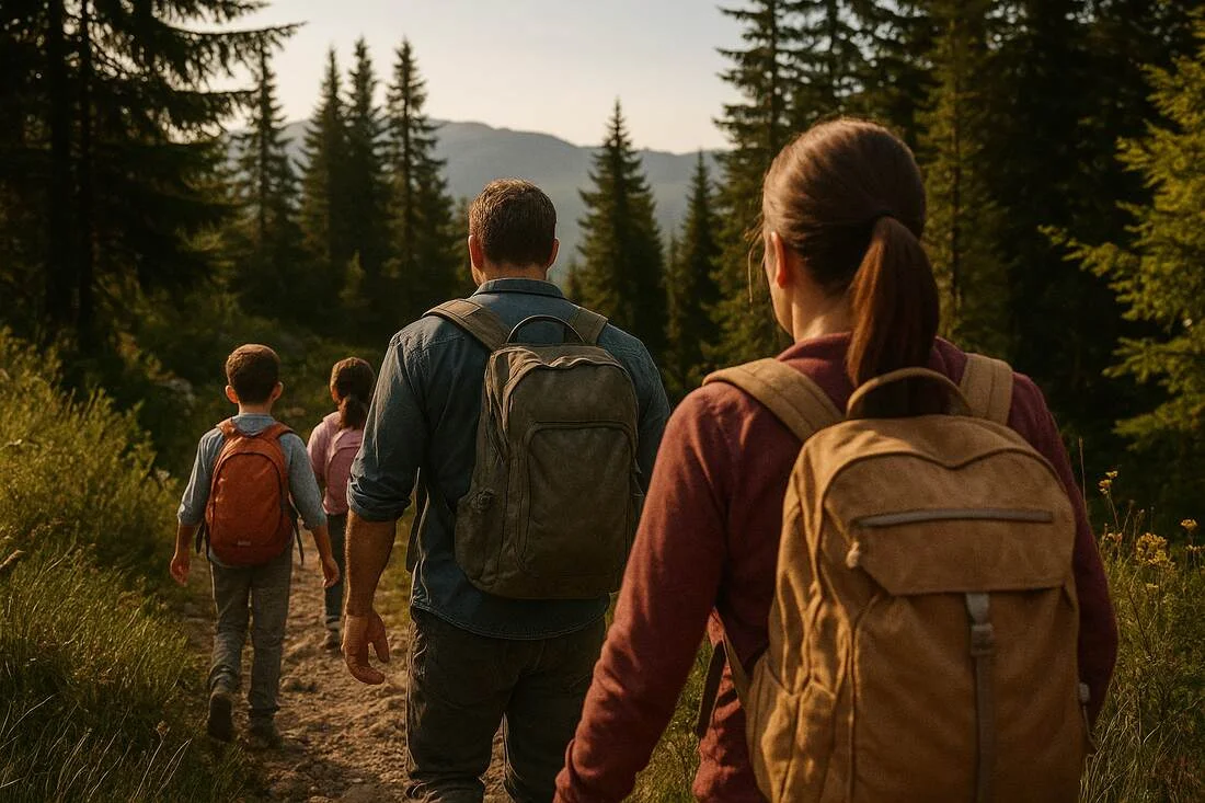 Familie in drumetie