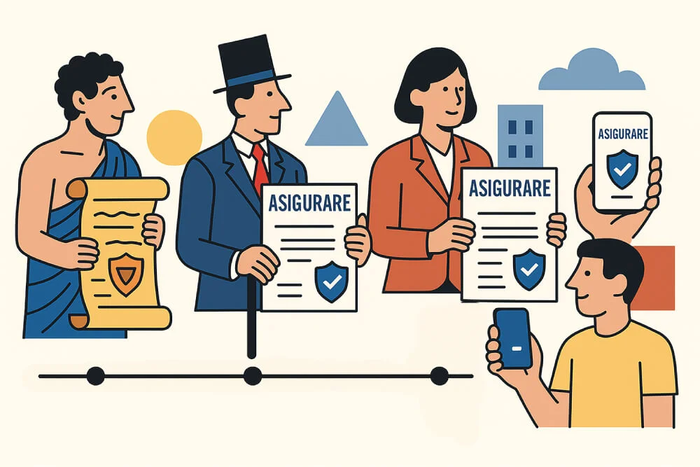 O imagine aratand evolutia asigurarilor