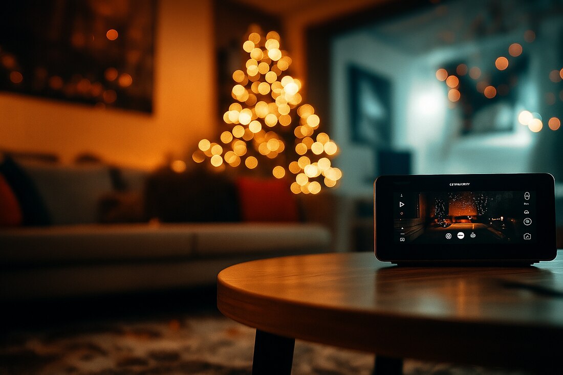 Living room decorat pentru sarbatori