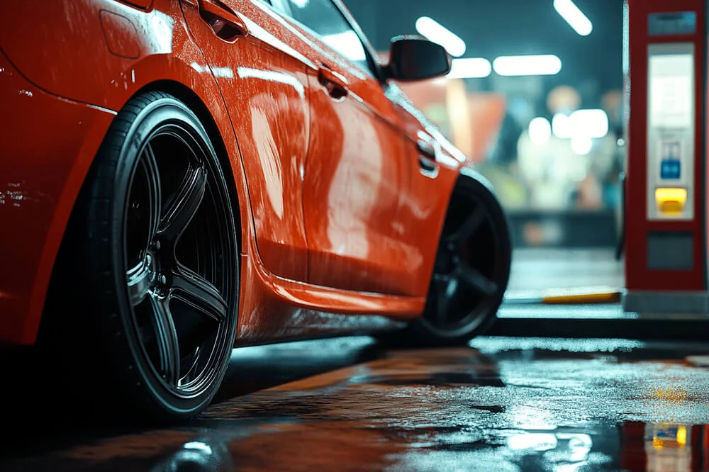 O masina la statia de alimentare