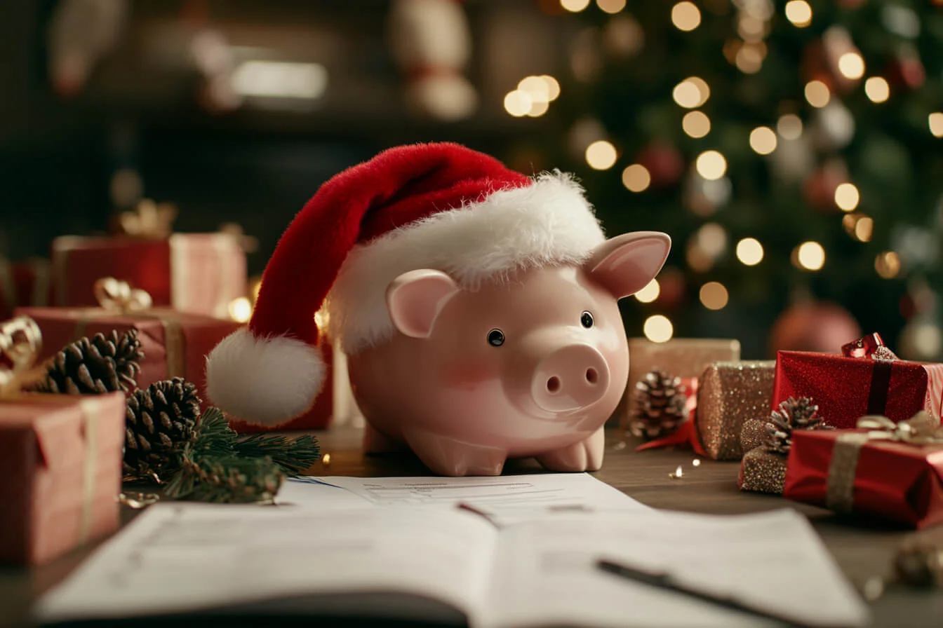 Pusculita purcelus cu caciula de mos craciun