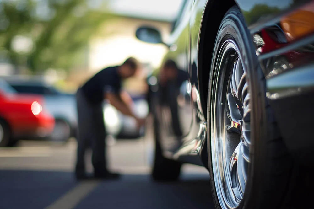 Sofer verificand masina