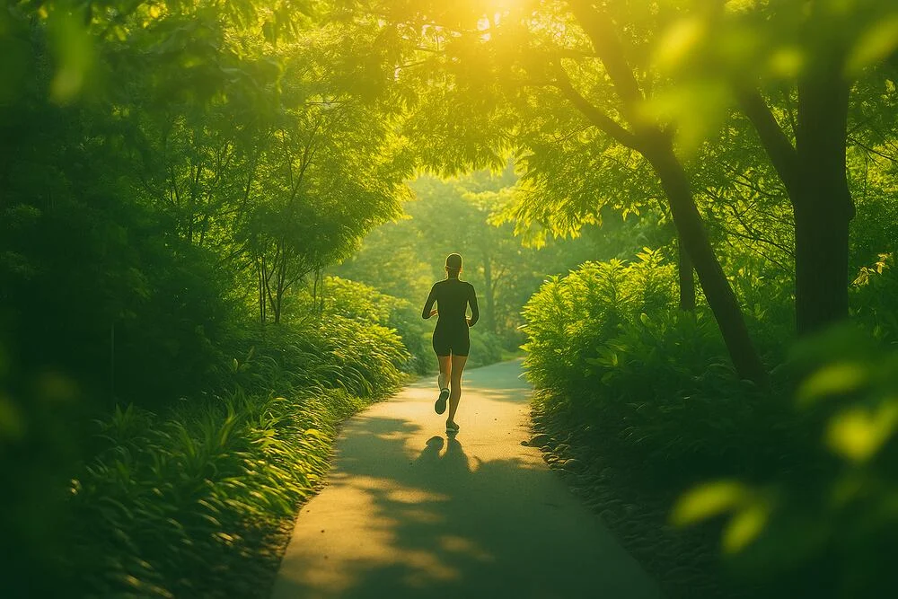 Femeie alergand in parc