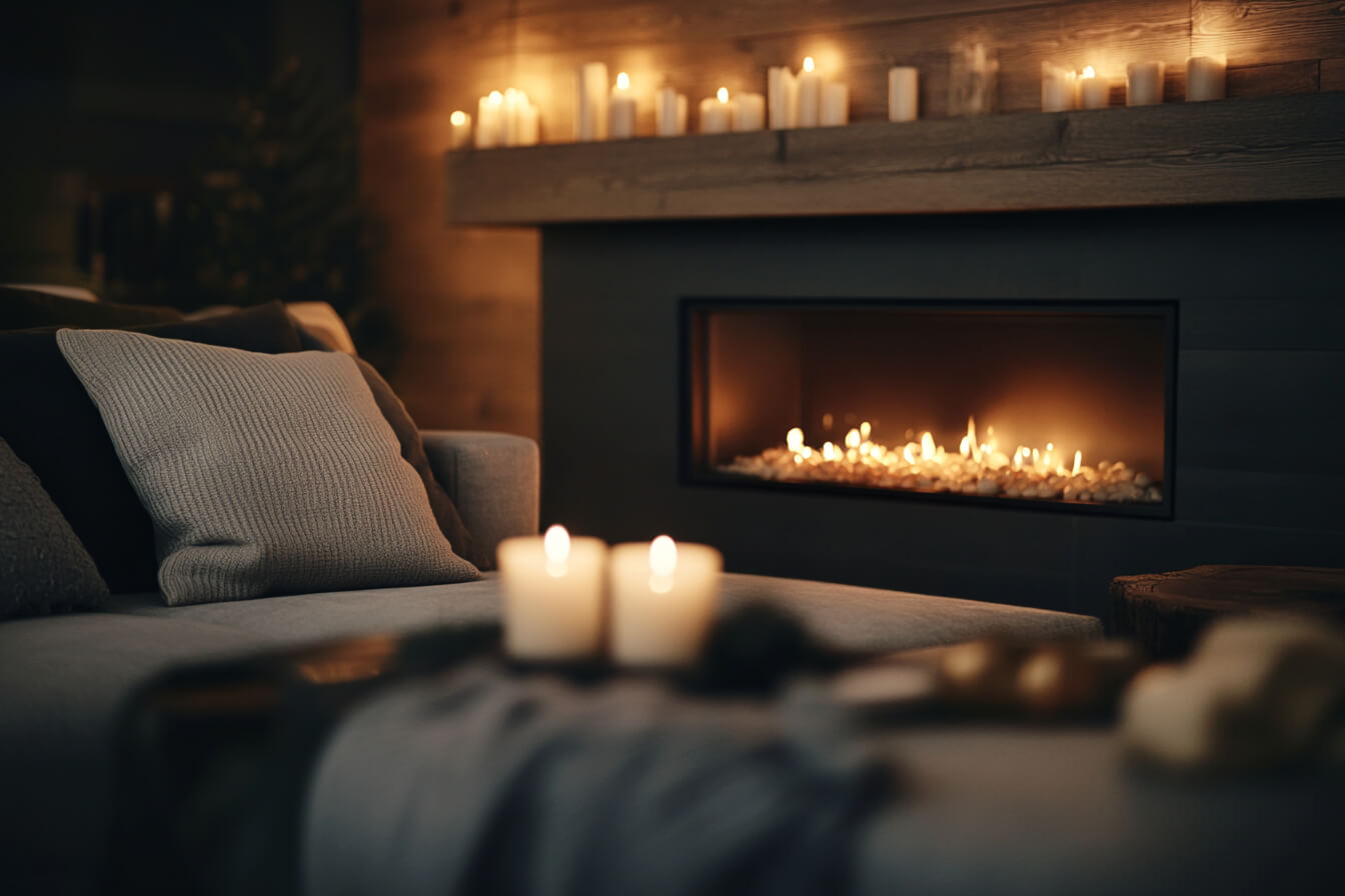 Living room cu semineu