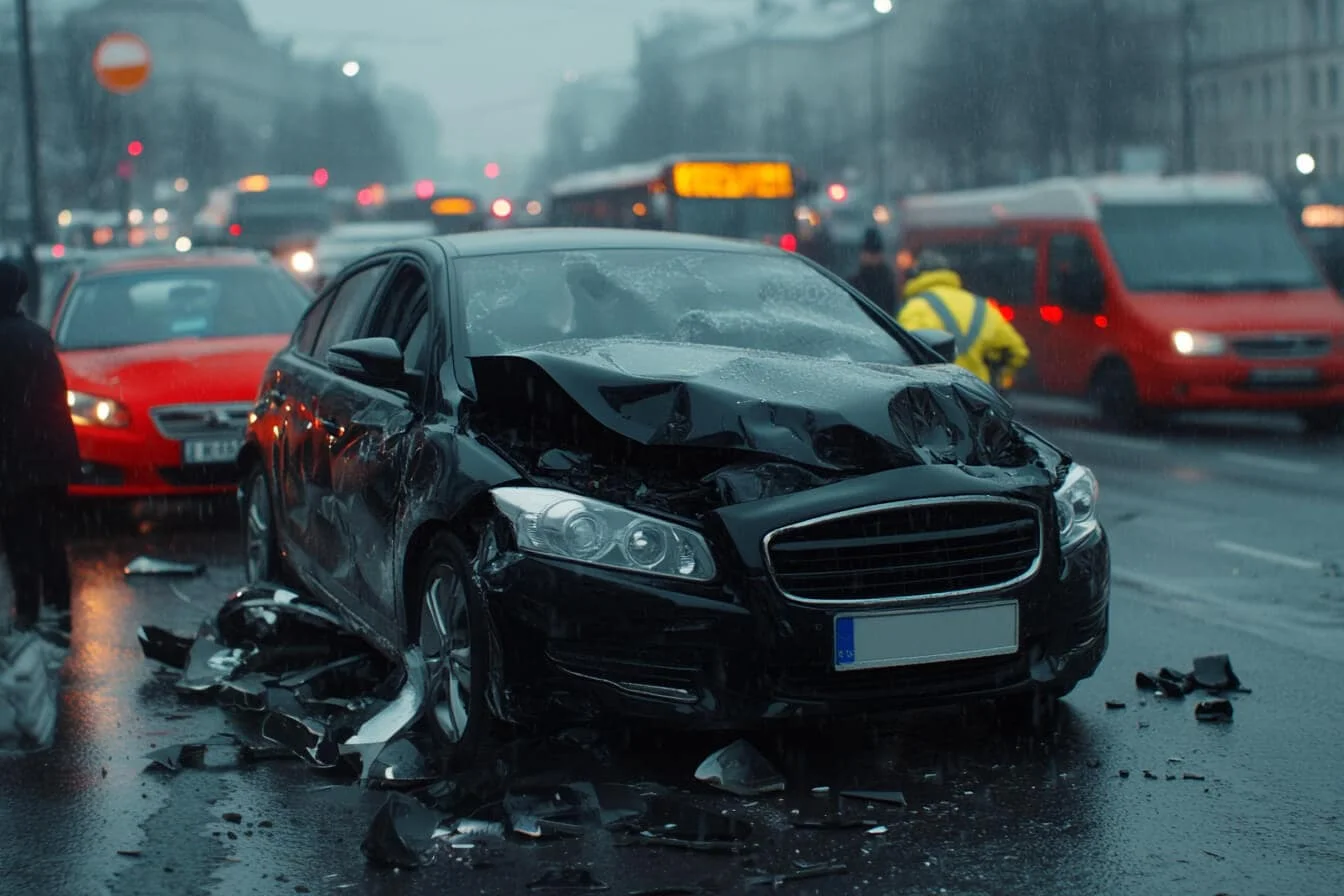 O masina accidentata