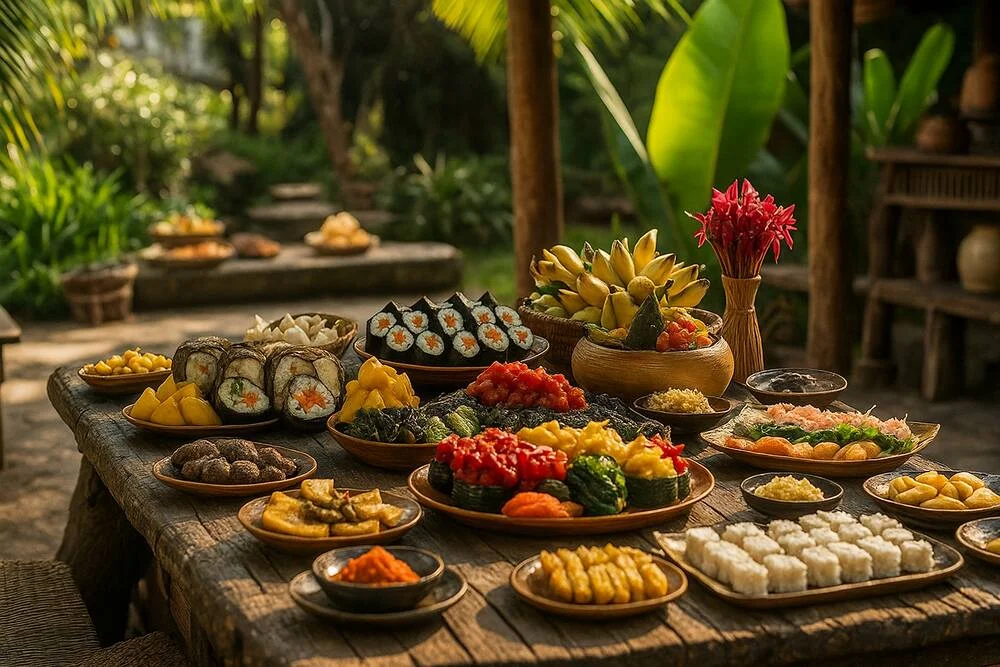 Masa cu mancaruri exotice