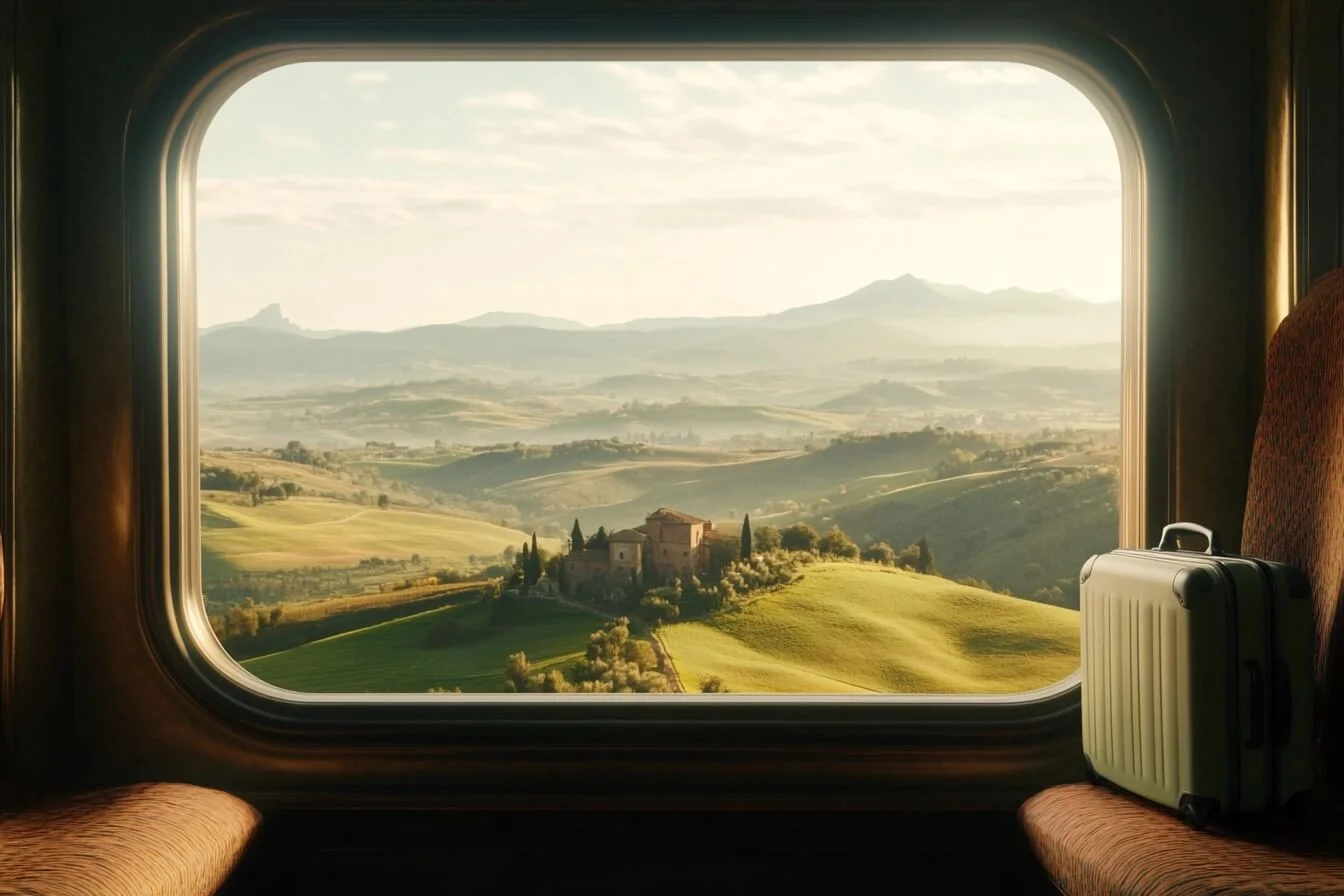 Peisaj vazut din tren